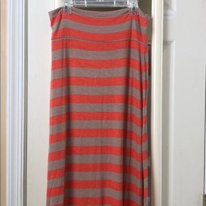 Coral and Beige Maxi Skirt